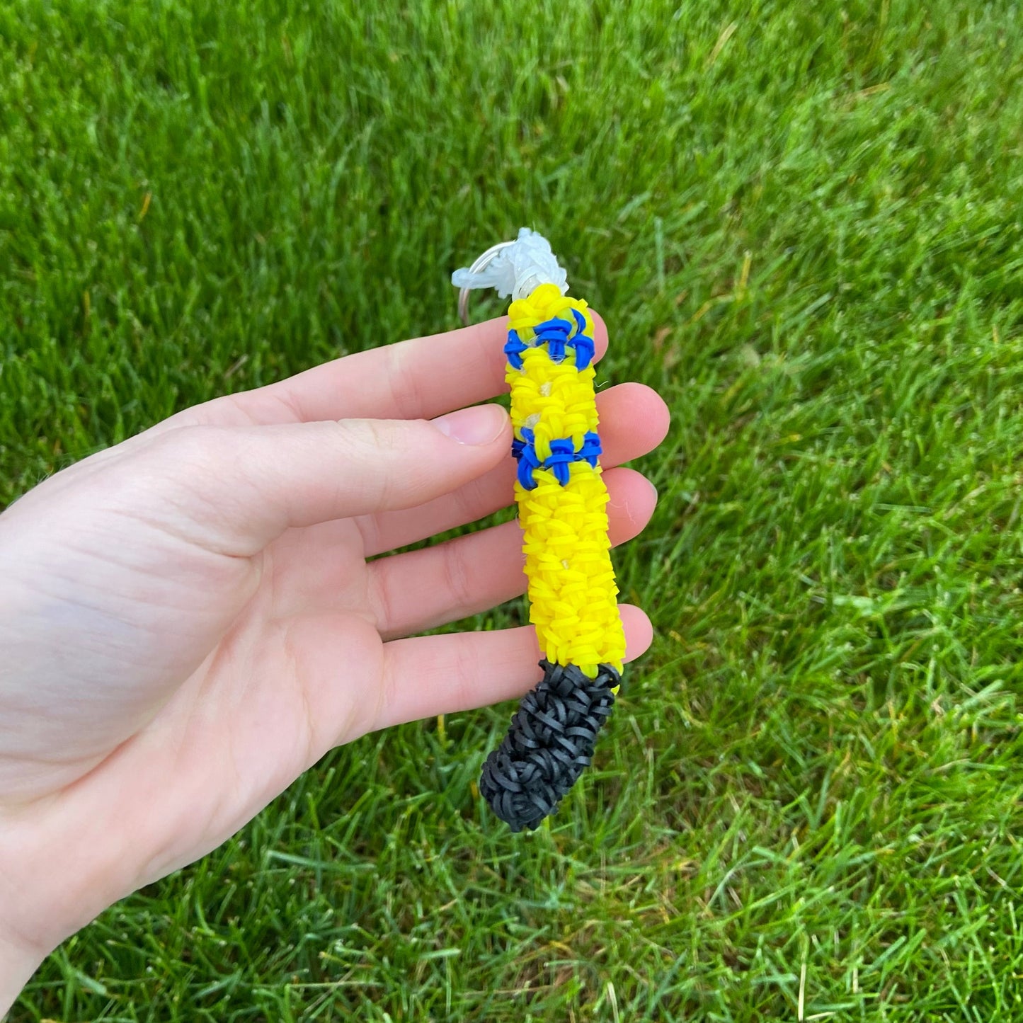 Rainbow Loom Hockey Stick Keychain