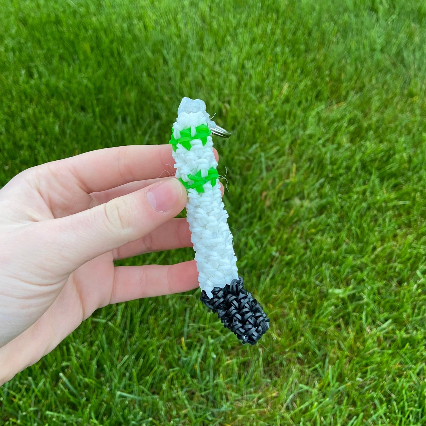 Rainbow Loom Hockey Stick Keychain