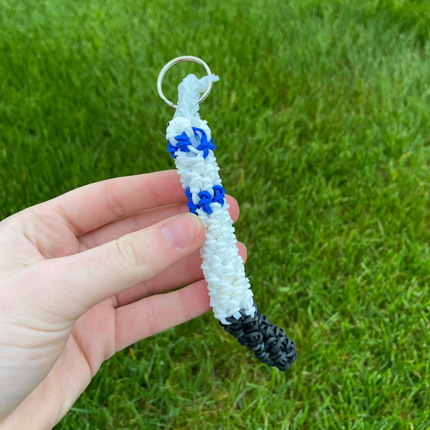 Rainbow Loom Hockey Stick Keychain