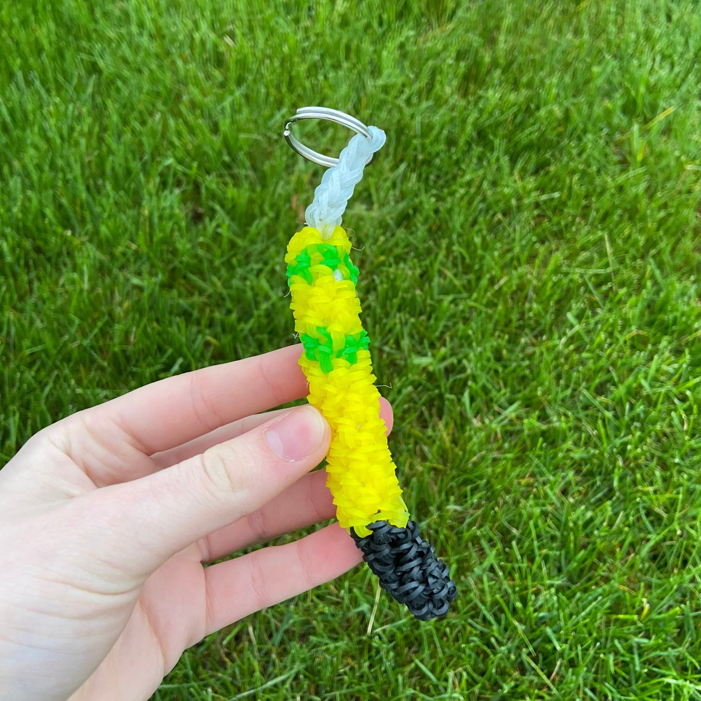 Rainbow Loom Hockey Stick Keychain