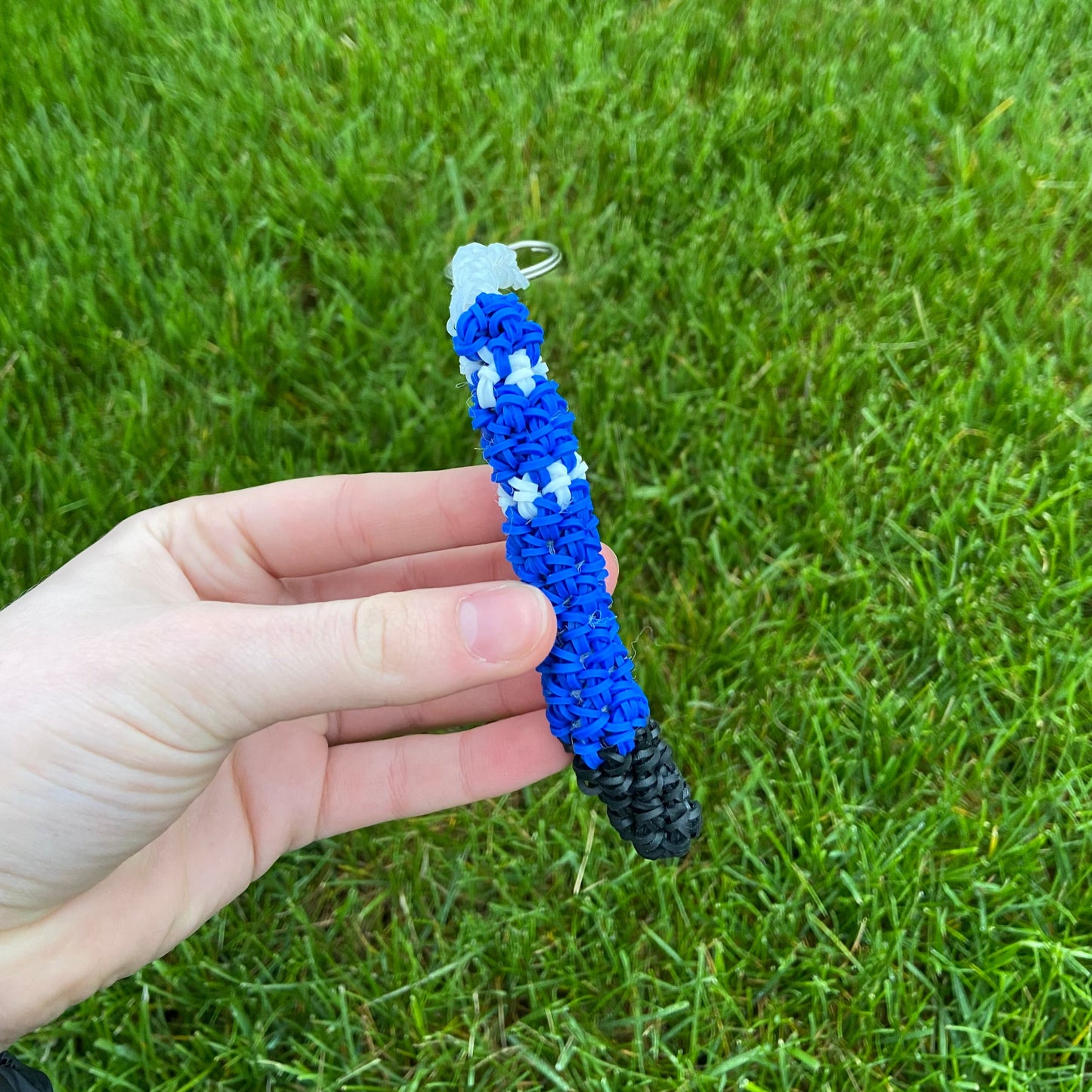 Rainbow Loom Hockey Stick Keychain