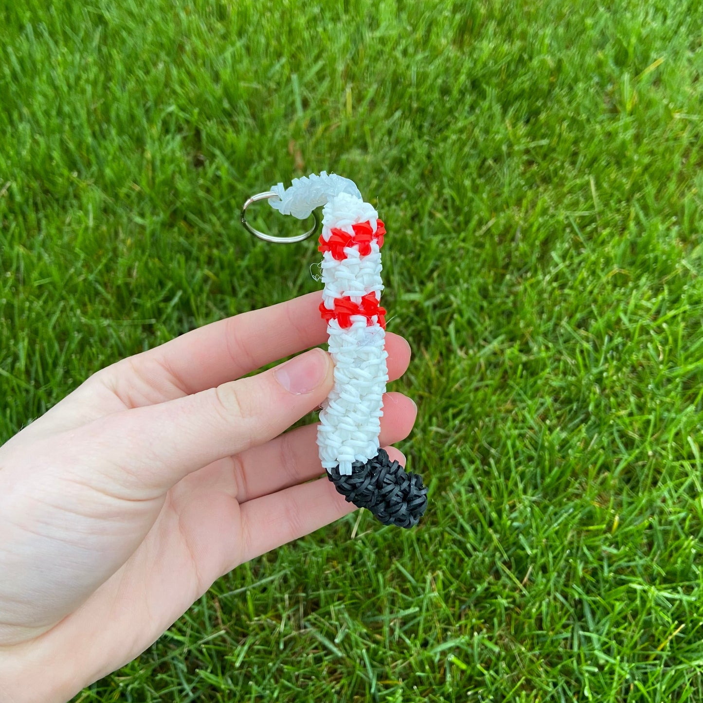 Rainbow Loom Hockey Stick Keychain